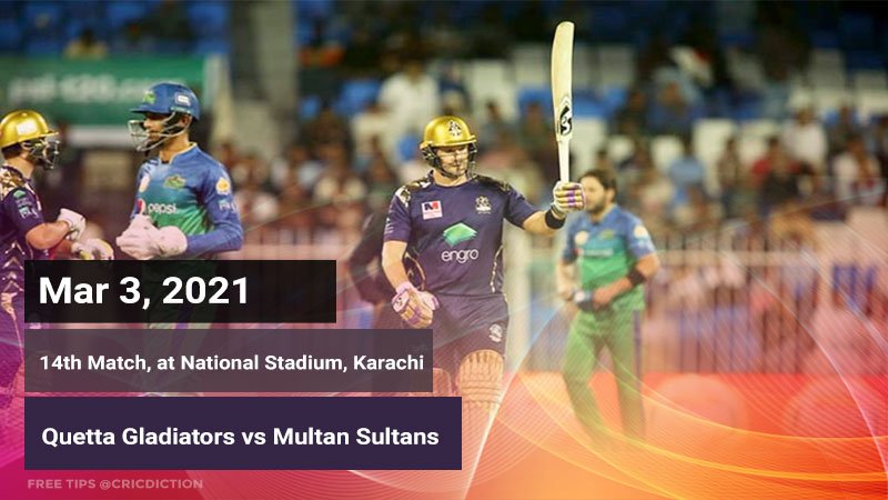 Quetta Gladiators vs Multan Sultans